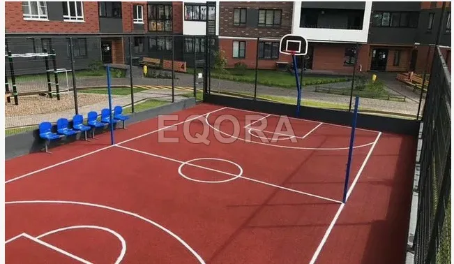 Бесшовное покрытие из резиновой крошки для баскетбольной площадки в Больших Уках